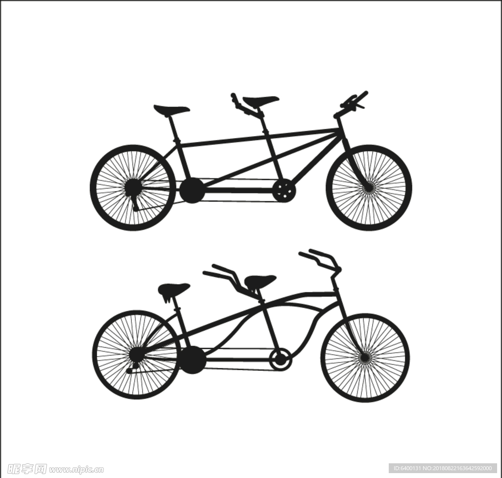 双人自行车图片素材-编号02017104-图行天下