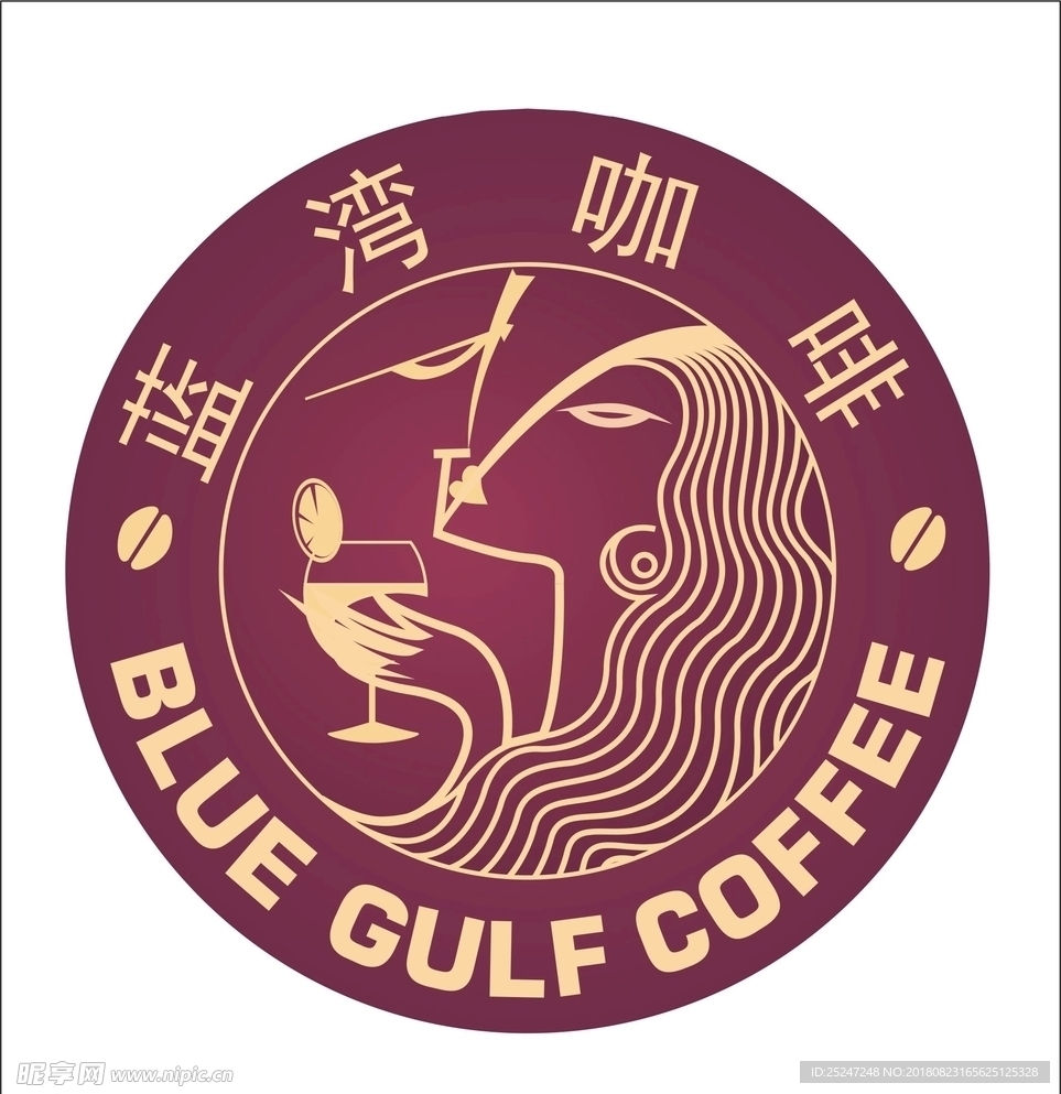 蓝湾咖啡logo矢量