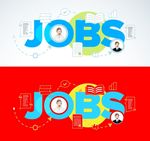 jobs矢量扁平化招聘插画
