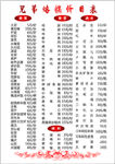 价目表 烙锅 火锅