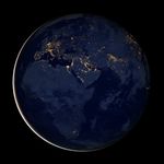 NASA欧洲西亚夜景图