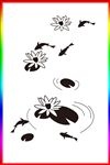 硅藻泥矢量鲤鱼莲花图