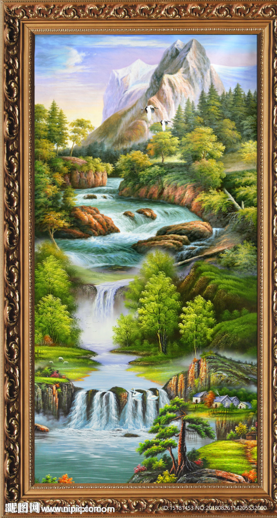 竖幅油画