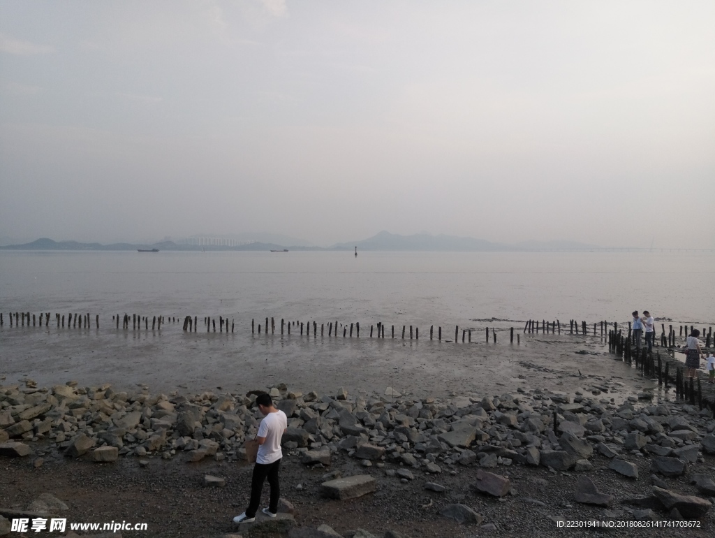 海边 大海 岩石 樵石 天空