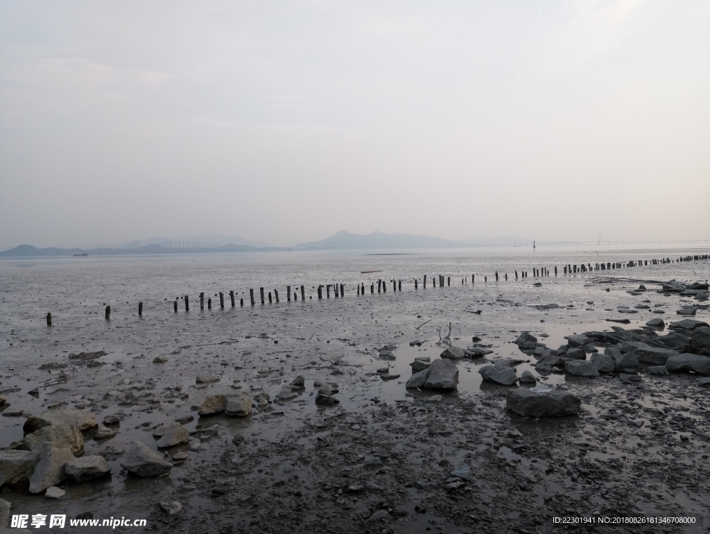 海边 大海 岩石 樵石 天空