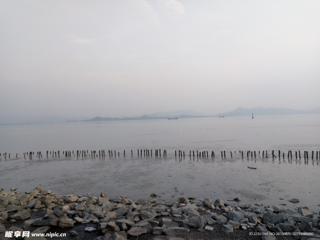 海边 大海 岩石 樵石 天空