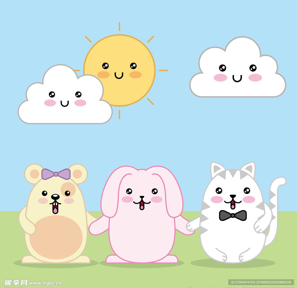 矢量可爱猫猫图片