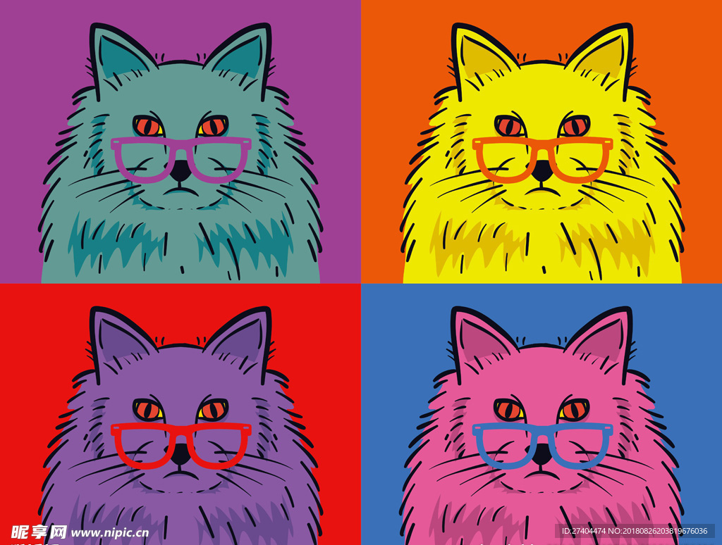 矢量可爱猫猫图片