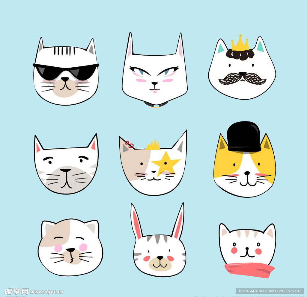 矢量可爱猫猫图片