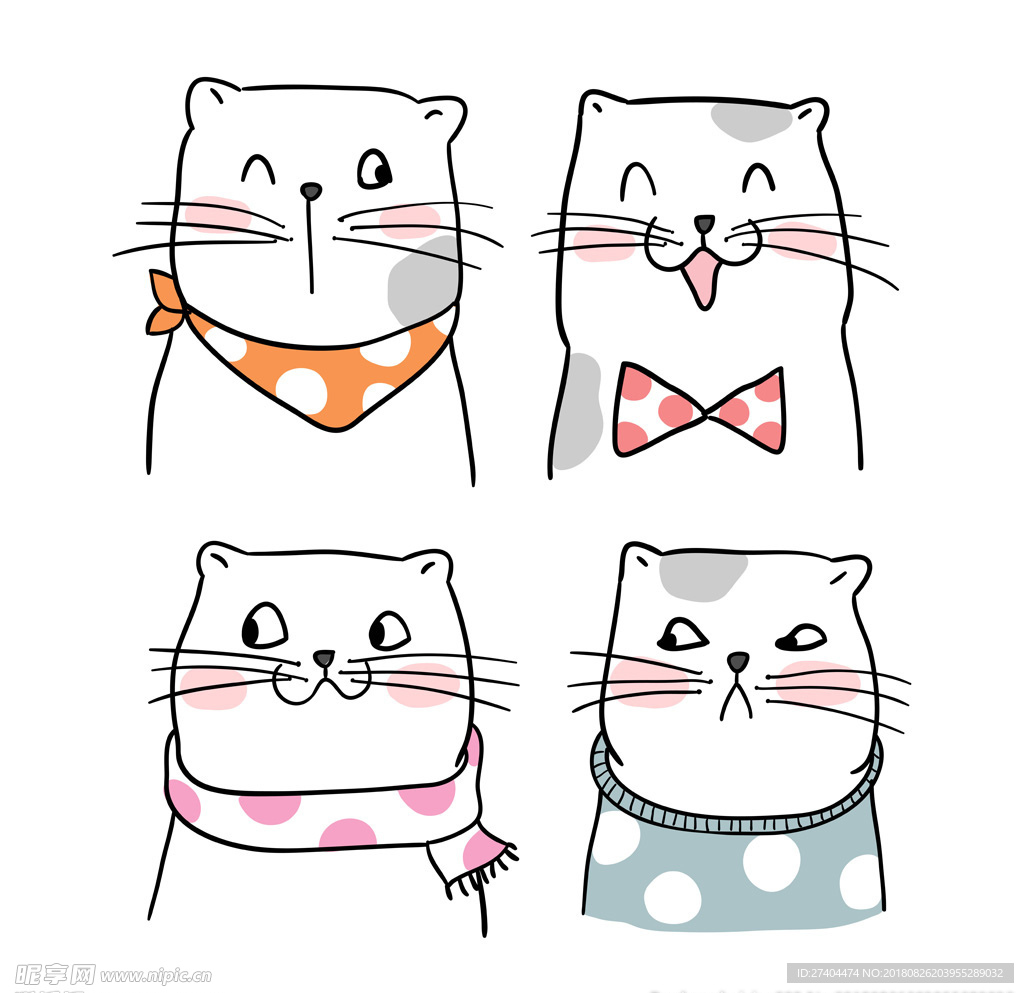 矢量可爱猫猫图片