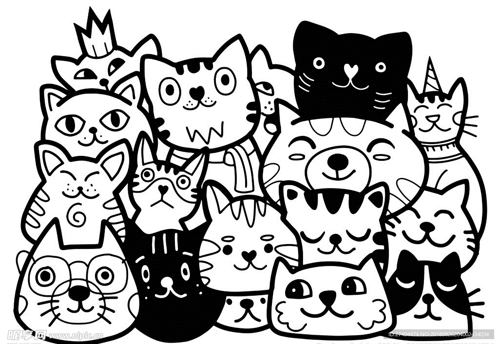 矢量可爱猫猫图片