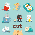 矢量可爱猫猫图片