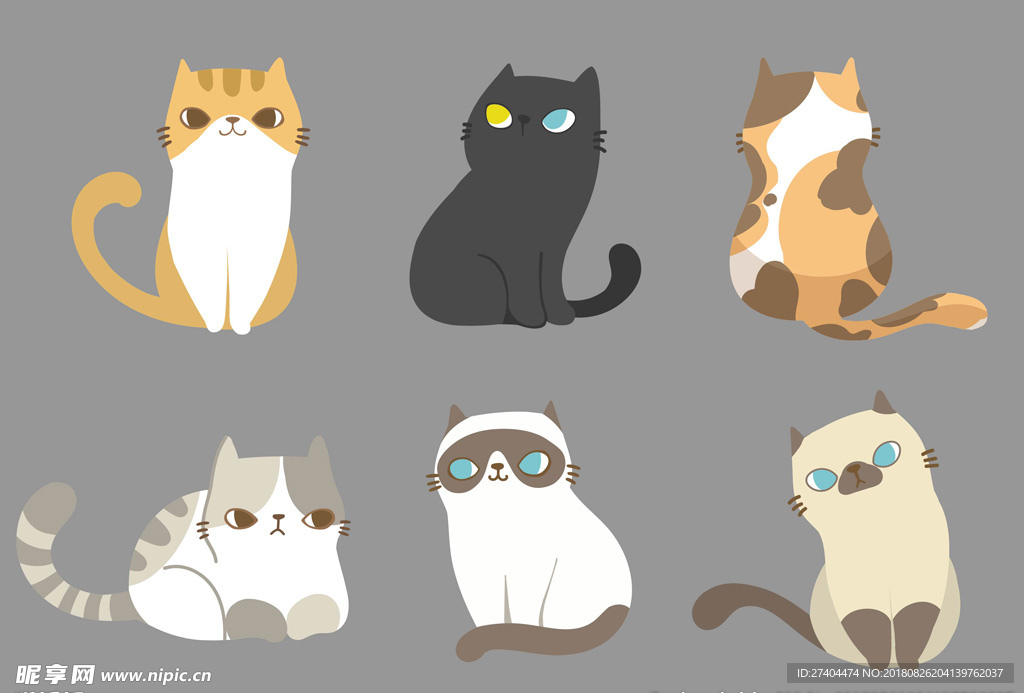 矢量可爱猫猫图片
