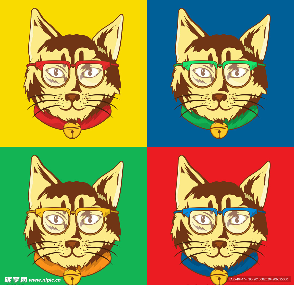 矢量可爱猫猫图片