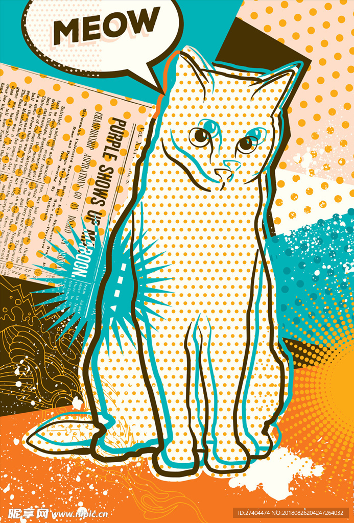 矢量可爱猫猫图片