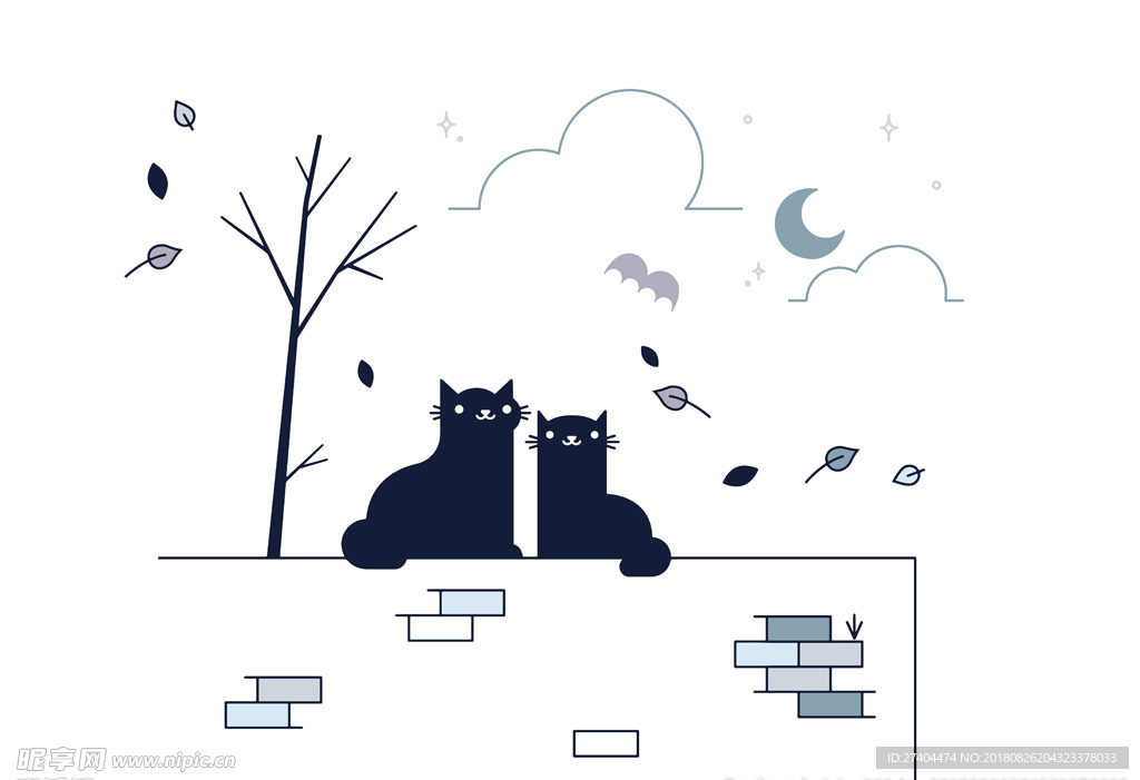 矢量可爱猫猫图片