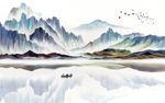 现代新中式艺术抽象水墨山水