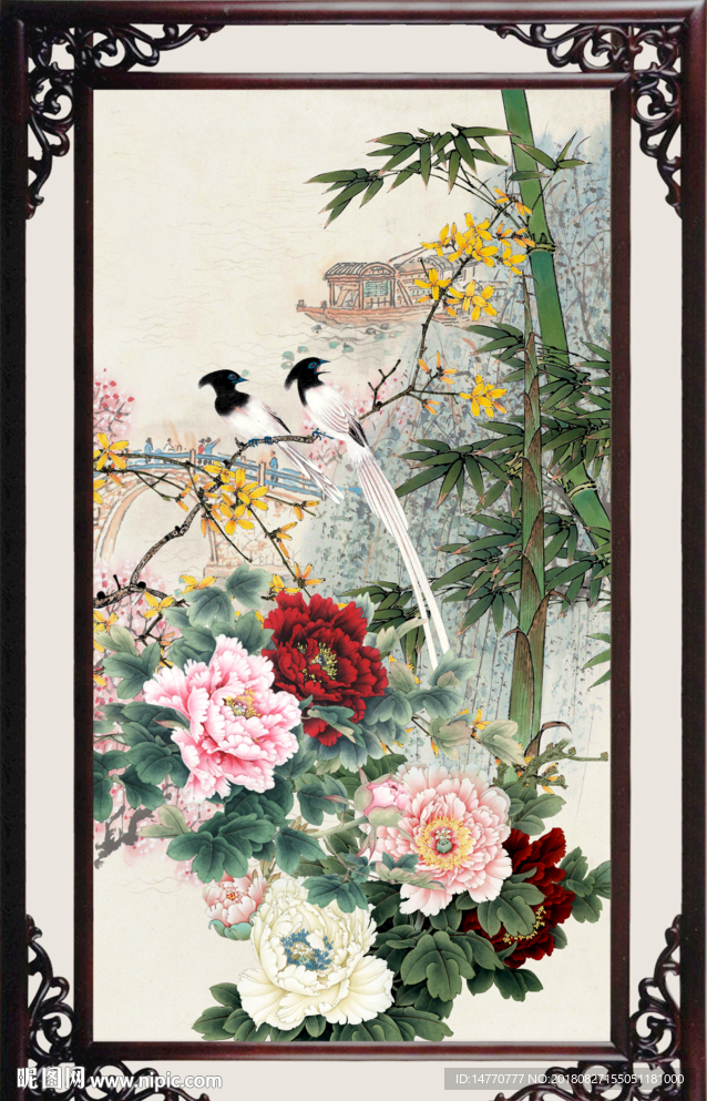 花鸟牡丹