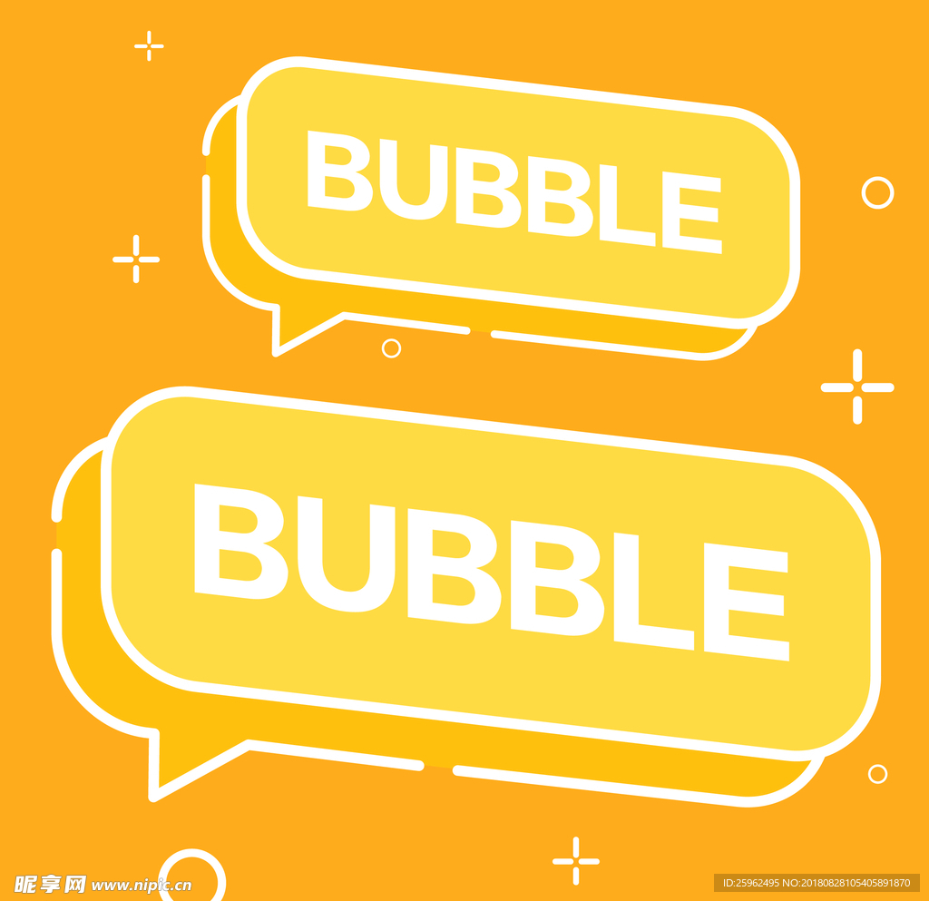 气泡Bubble  黄色对话框