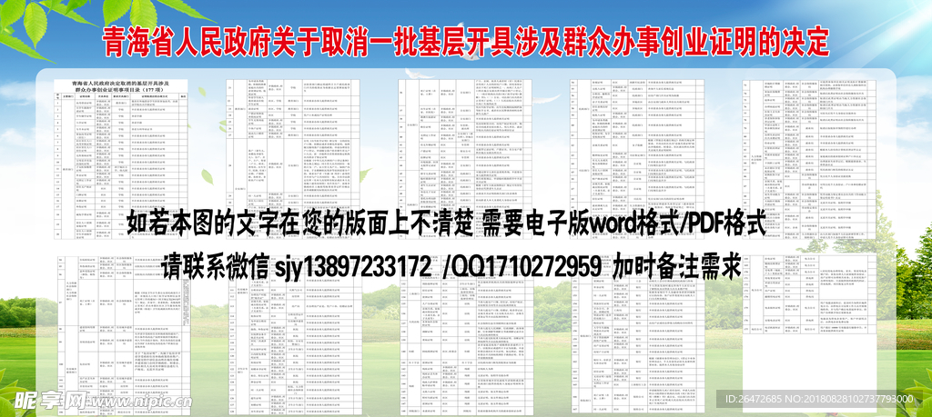 青海省人民政府关于取消一批基层