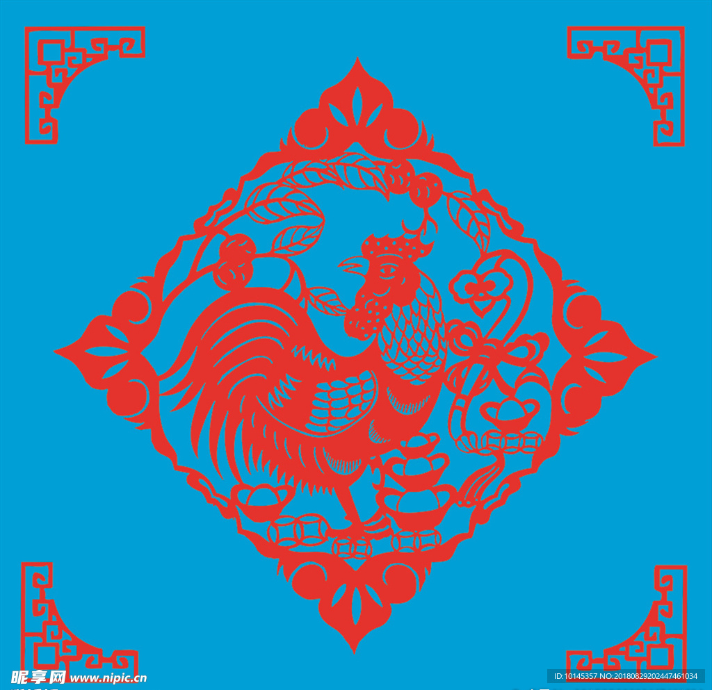 鸡剪纸