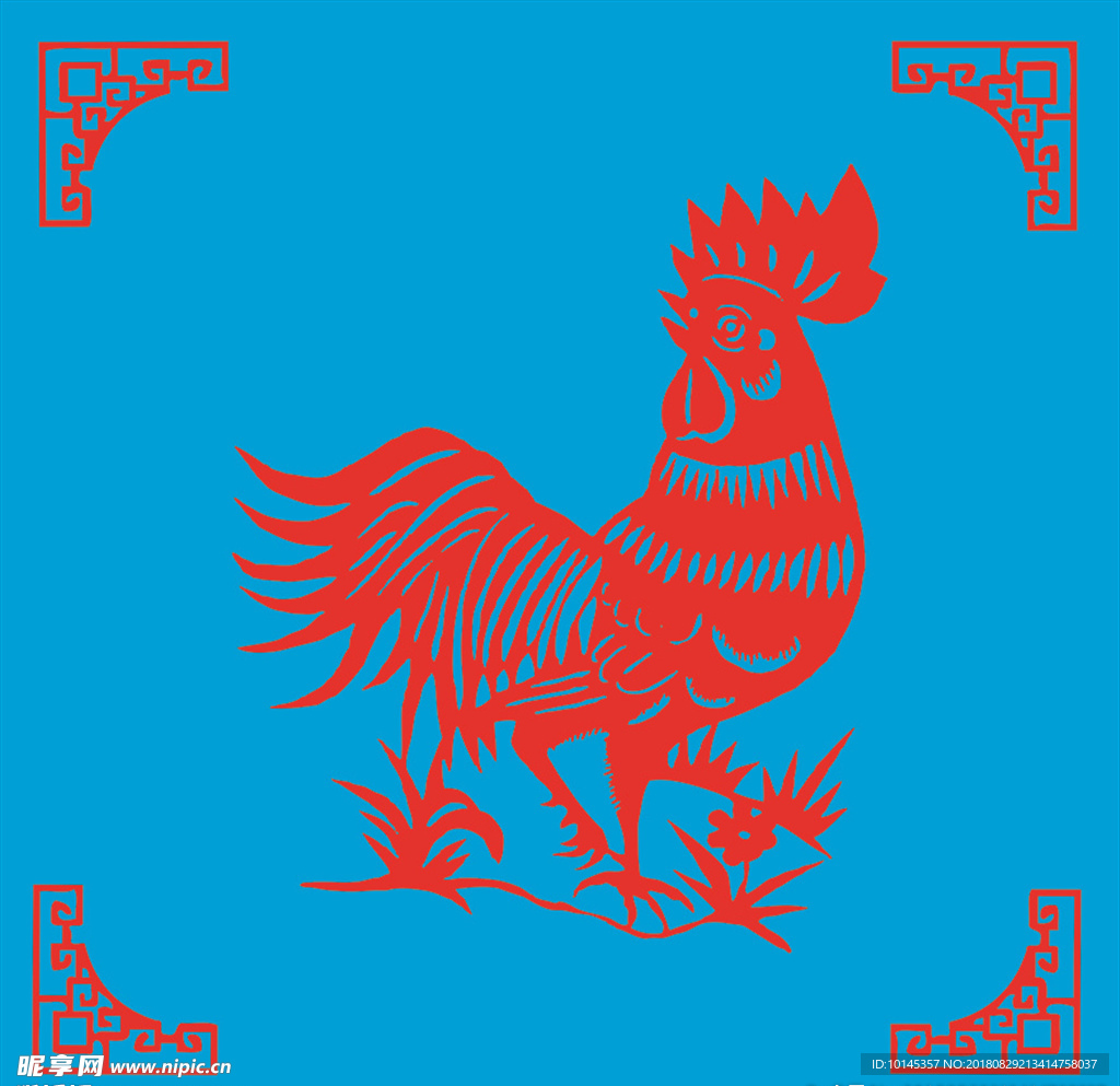 鸡剪纸