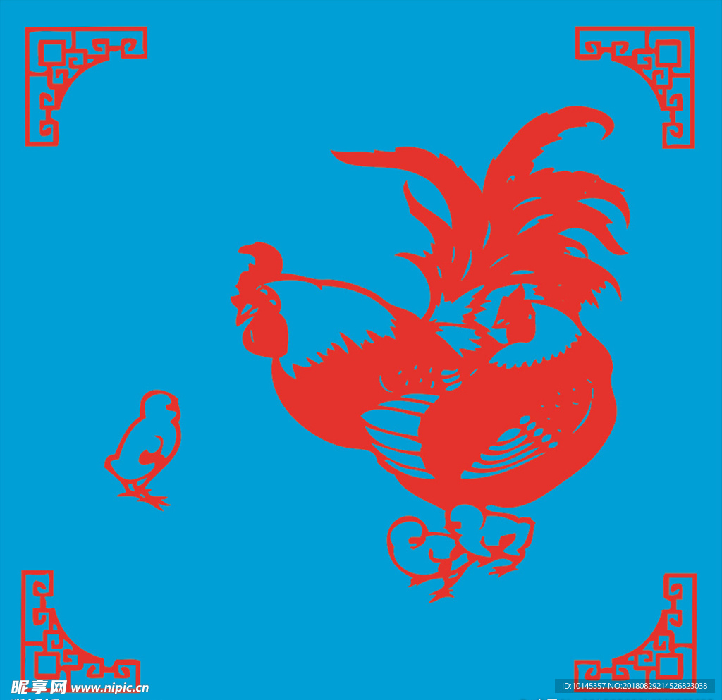 鸡剪纸