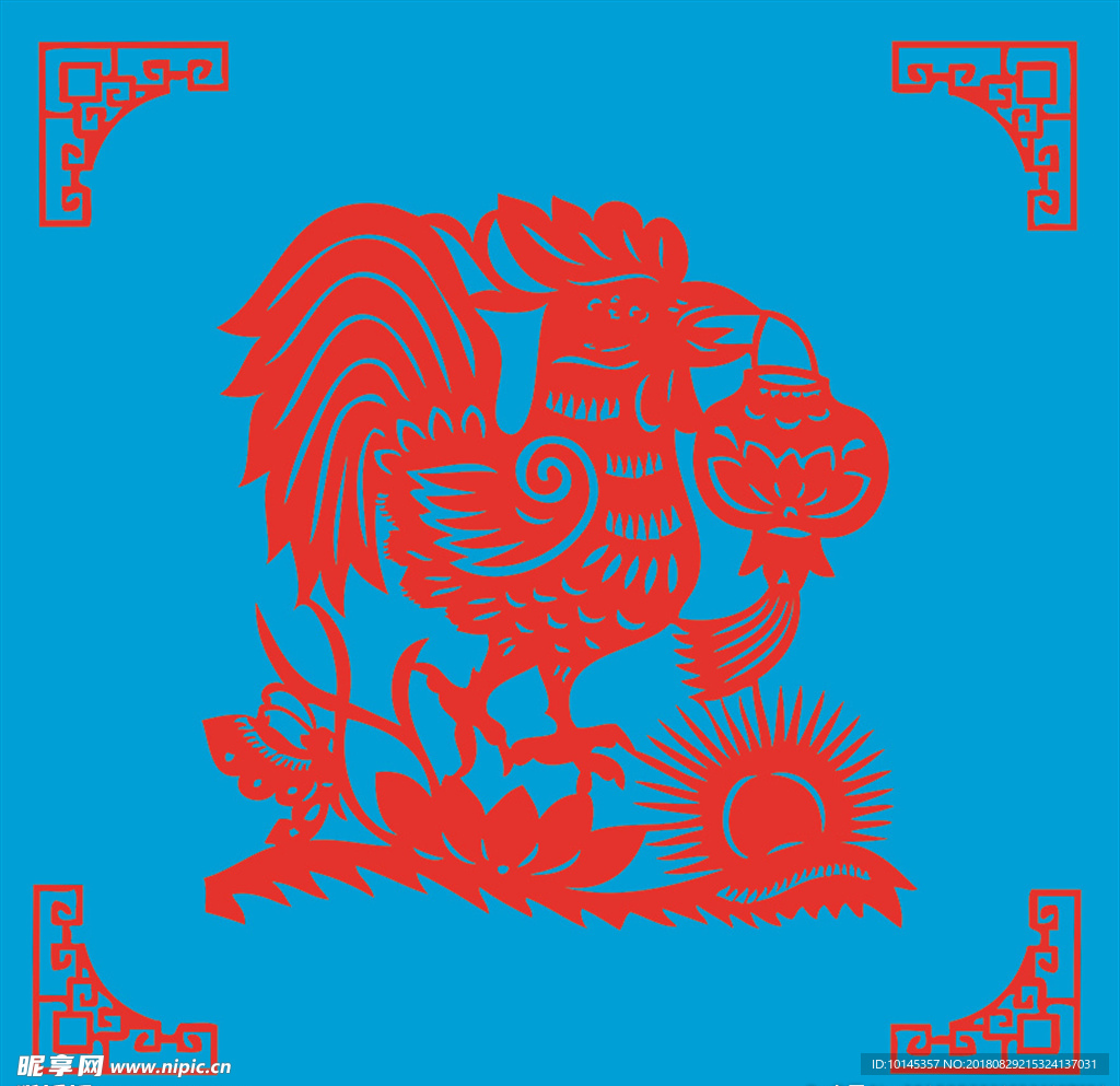鸡剪纸