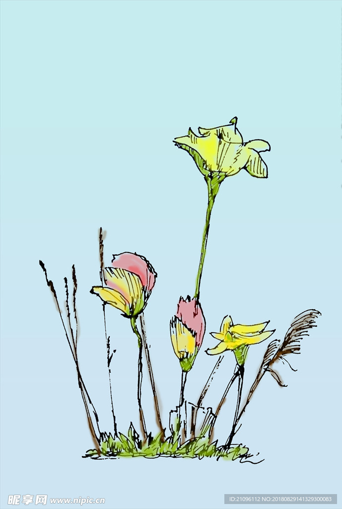 手绘画草