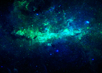 绿色星空图片