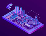三维智能城市通智能手机屏镇地图