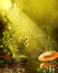 绿色奇幻背景