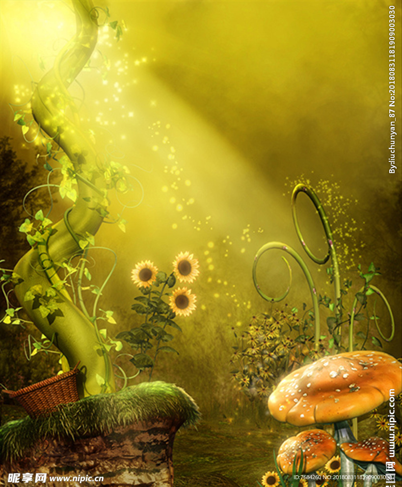 绿色奇幻背景