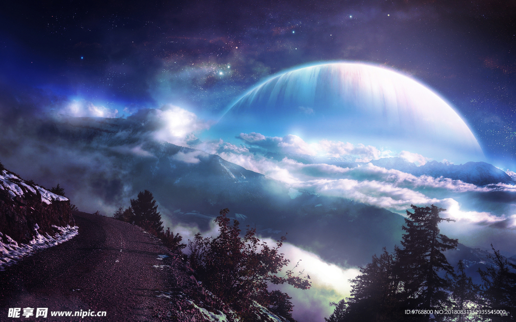 宇宙星空 装饰画 星空背景墙