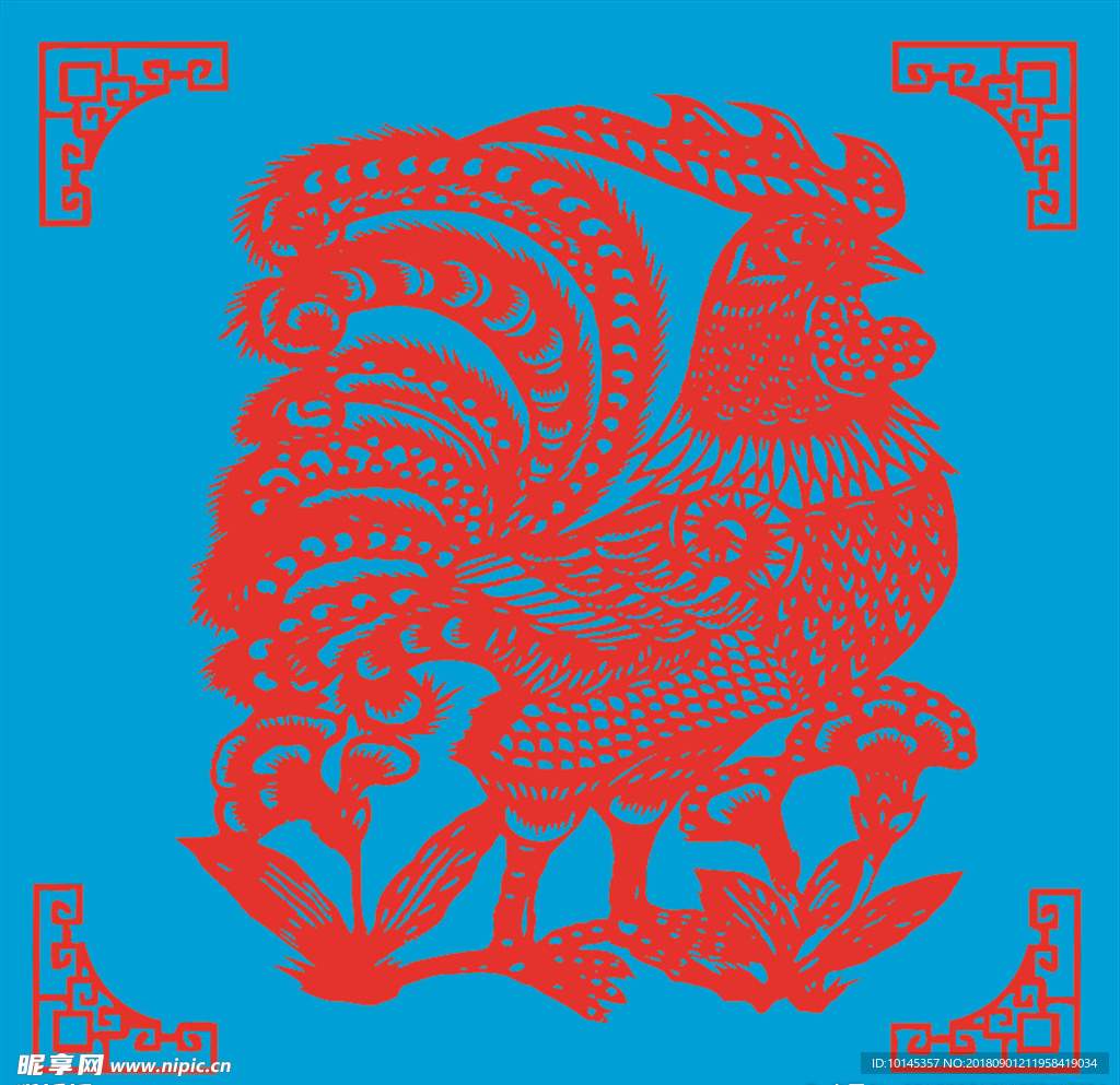 鸡剪纸