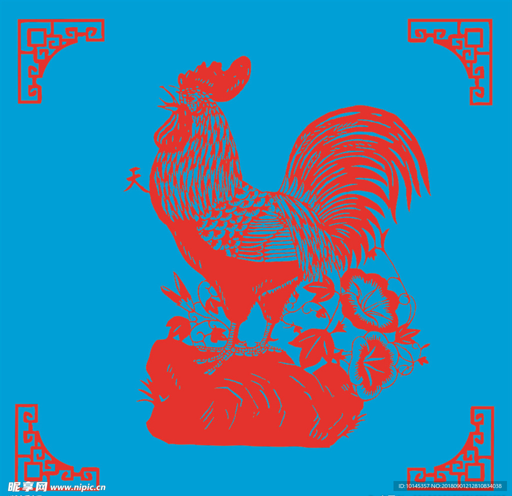 鸡剪纸