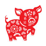 猪年剪纸花纹