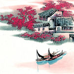新中式 水墨 山水装饰画 壁画