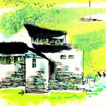 新中式 水墨 山水装饰画 壁画