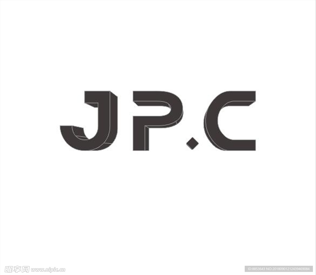 jpc字母变形立体标志logo