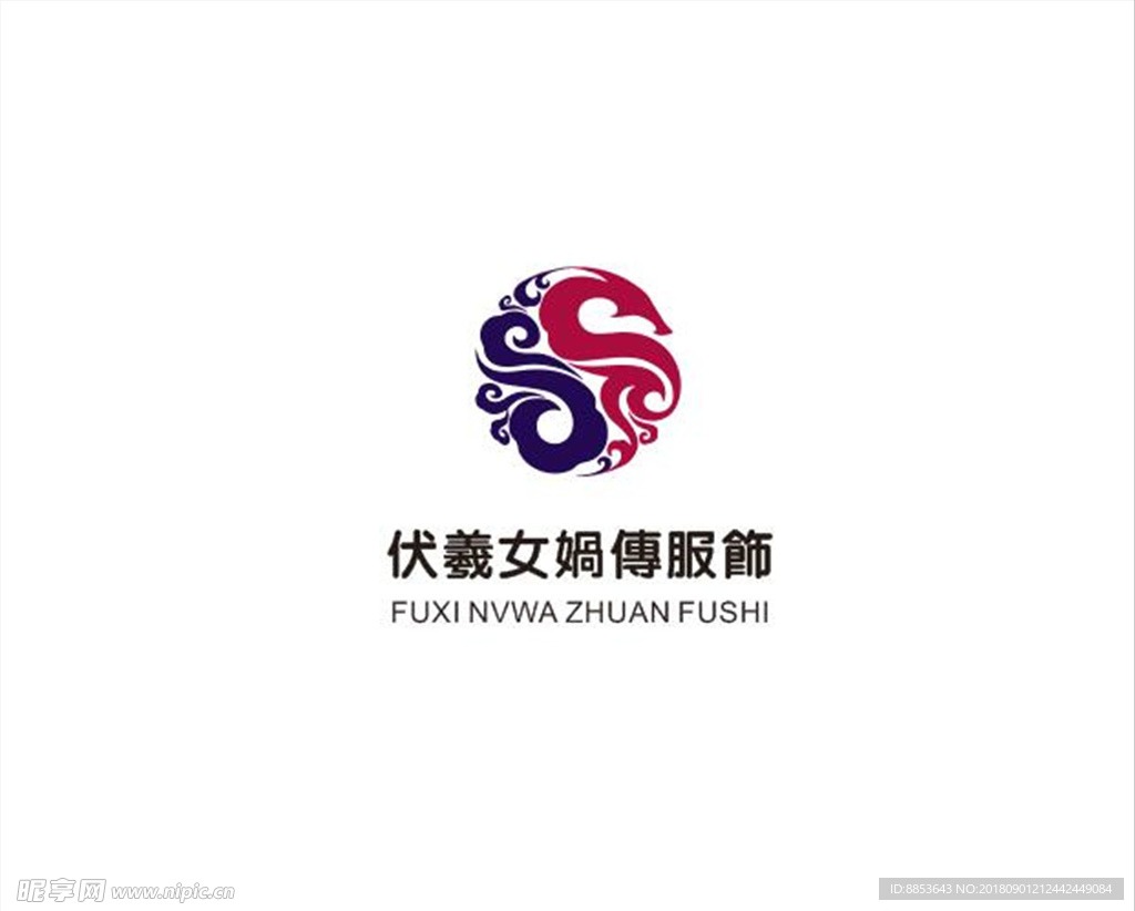 古典龙凤阴阳调和标志logo