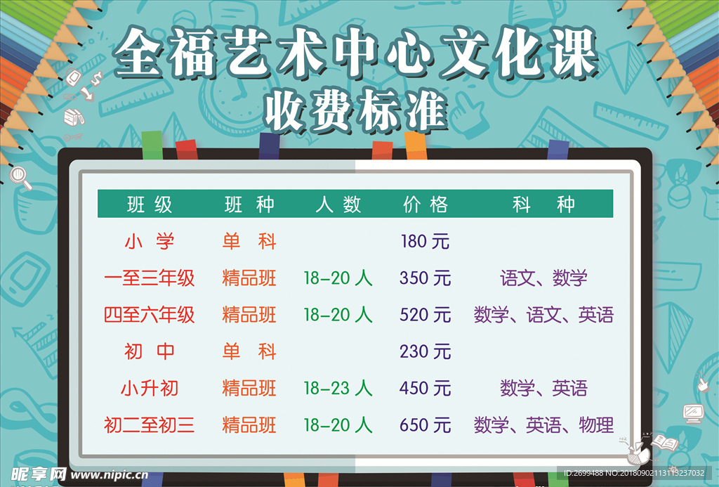 文化课收费标准