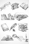 素描书本矢量图标图形