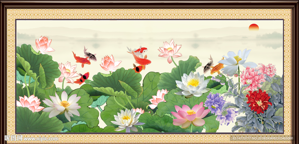 国画荷花