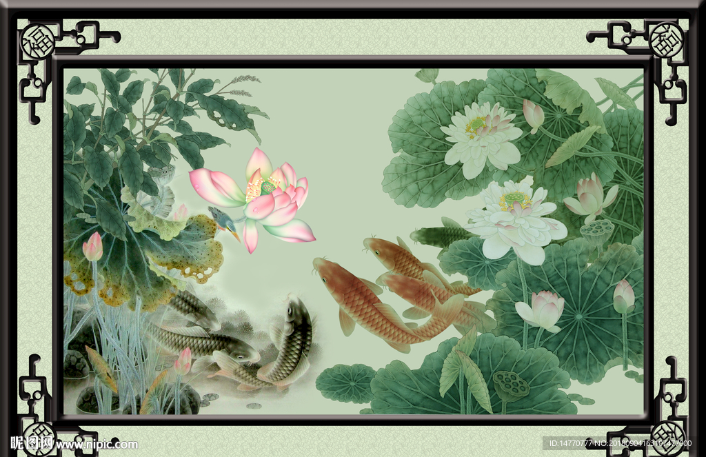 国画荷花