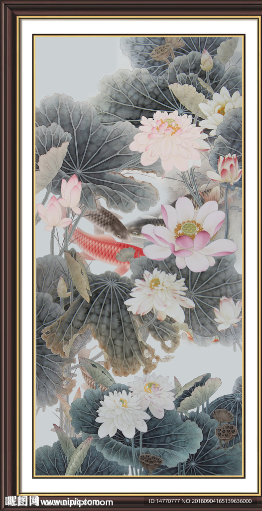 荷花国画