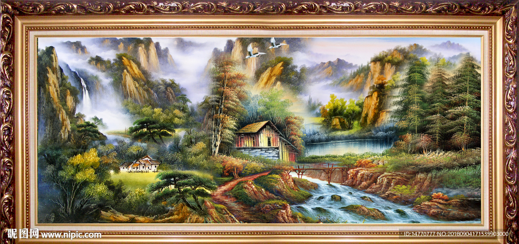 聚宝盆油画