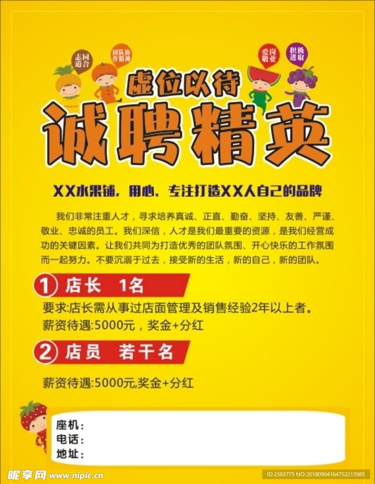 水果店招聘