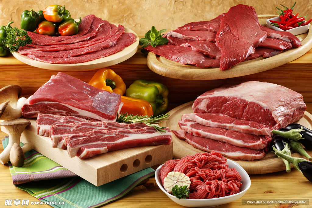 肉蔬菜砧板食物