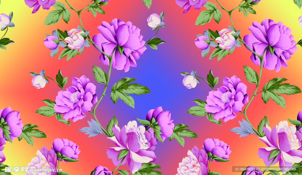 数码印花 花卉